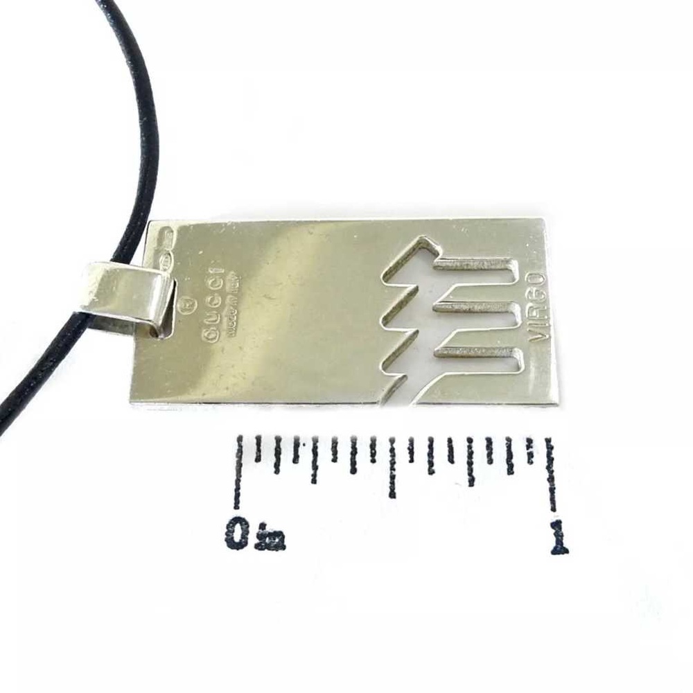 Gucci ID Tag Plate Virgo Pendant Necklace Choker - Picture 6 of 8